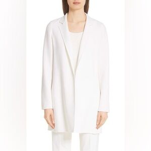 Lafayette 148 Mattia Off White Open Front Wool Jacket Medium